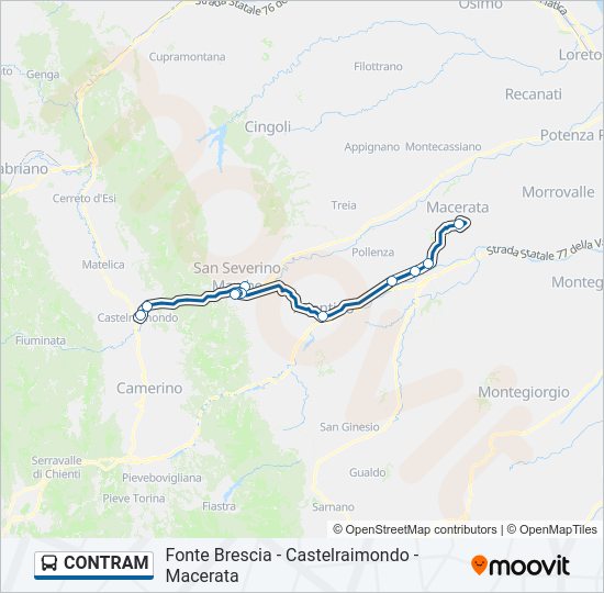 CONTRAM Bus Line Map