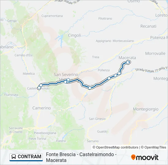 CONTRAM Bus Line Map