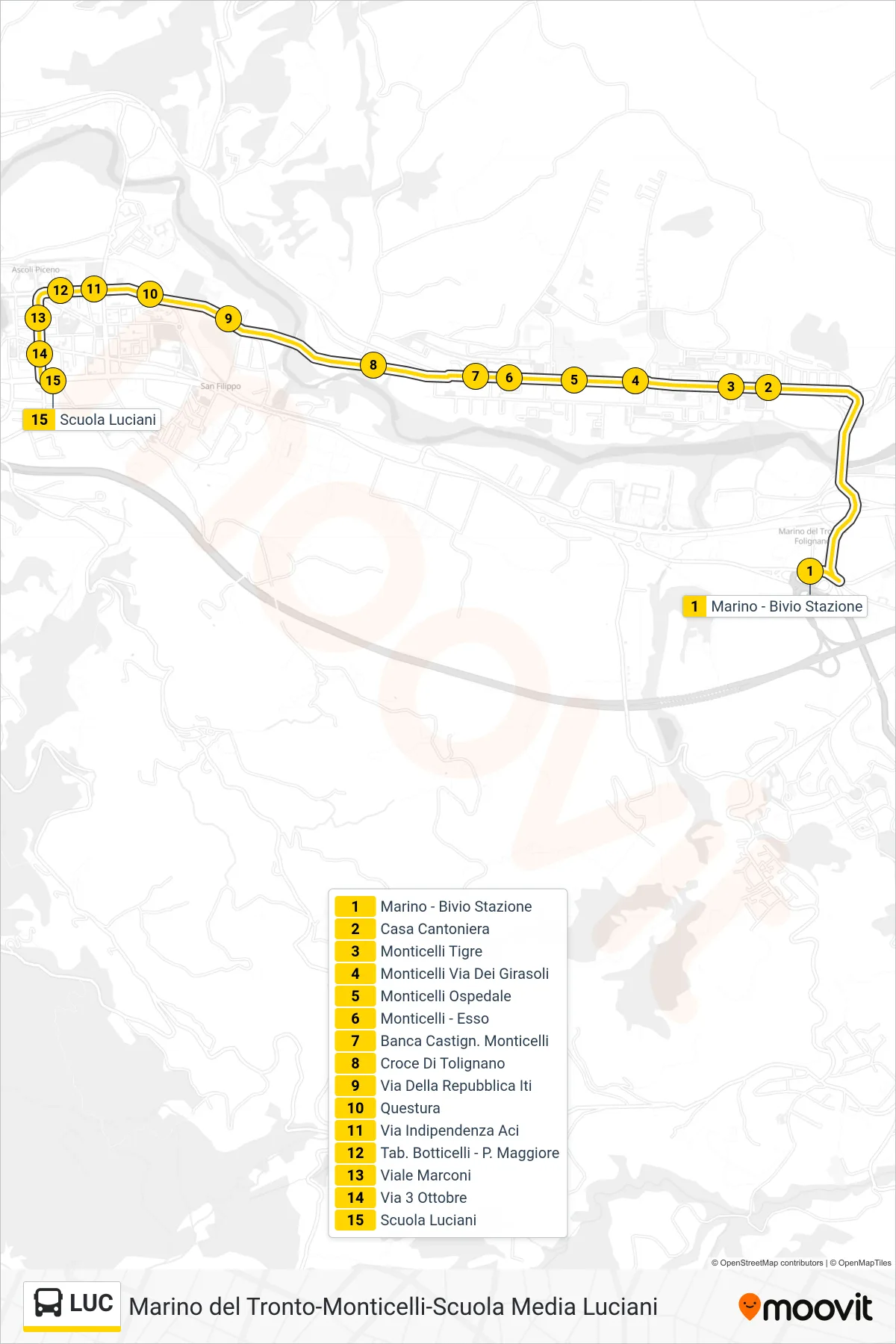 Linea LUC bus (Scuola Luciani) - Percorsi e fermate sulla mappa