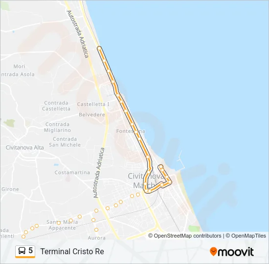 5 Bus Line Map
