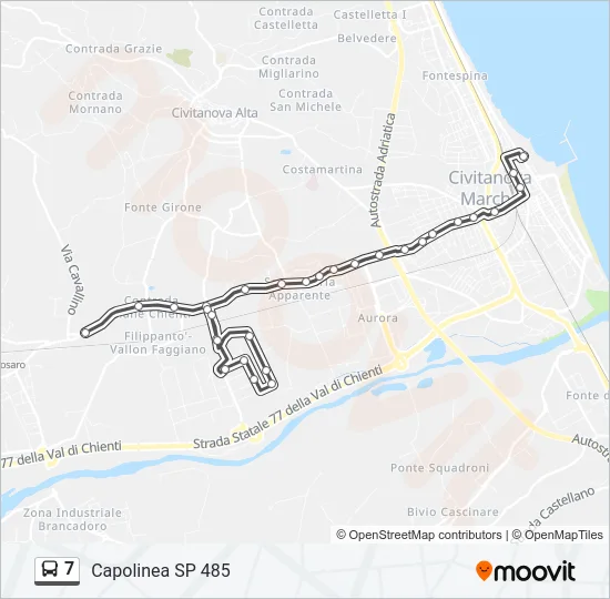 7 Bus Line Map