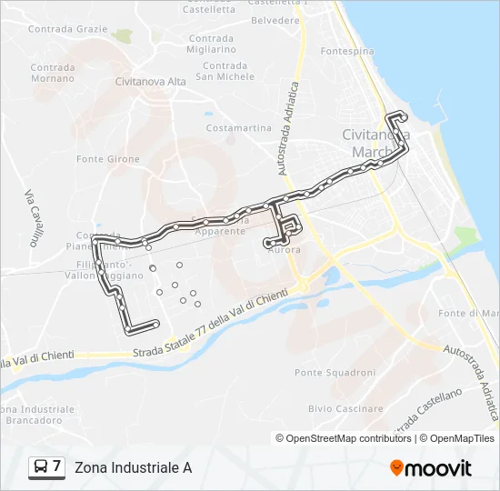 7 Bus Line Map