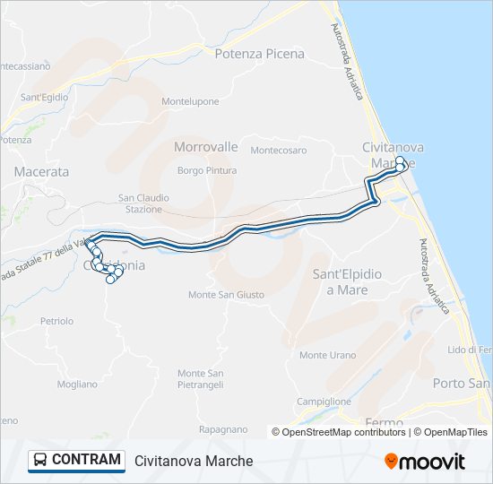 CONTRAM bus Line Map