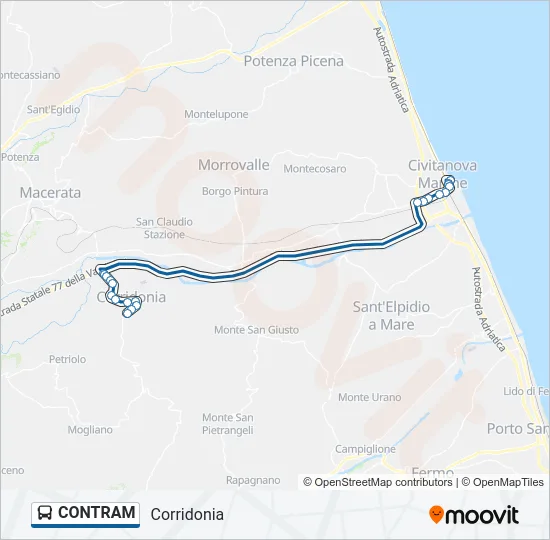 CONTRAM Bus Line Map