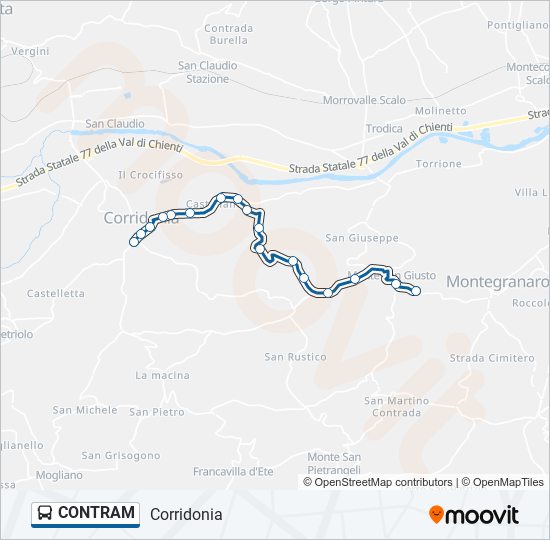 CONTRAM bus Line Map