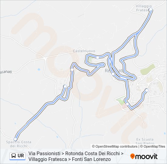 Percorso linea  UR