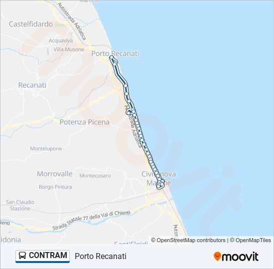 CONTRAM bus Line Map