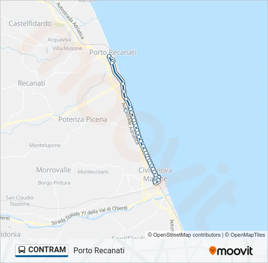 CONTRAM Bus Line Map
