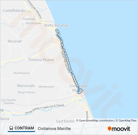 CONTRAM Bus Line Map