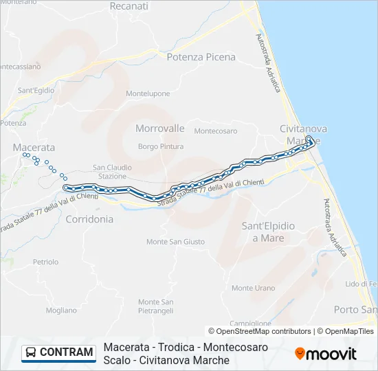 CONTRAM Bus Line Map