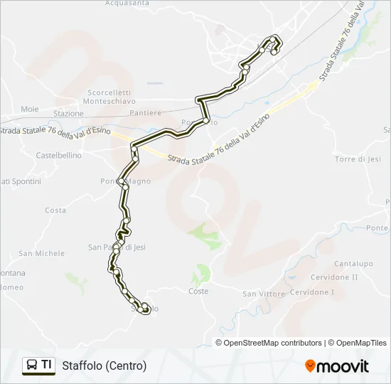 TI Bus Line Map