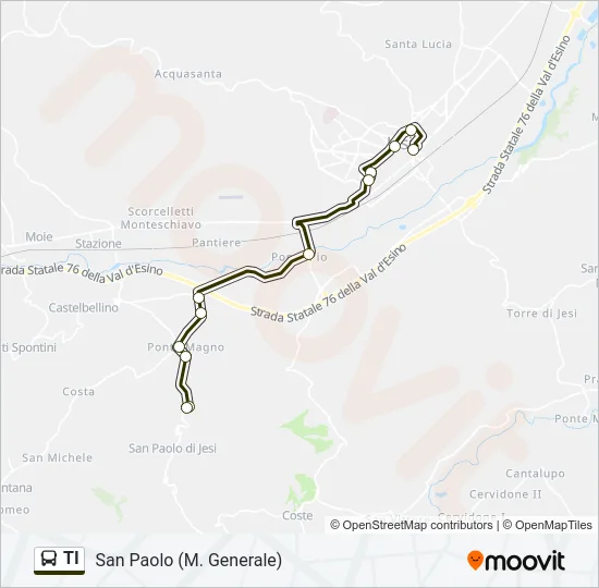 TI Bus Line Map