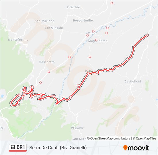 Percorso linea bus BR1