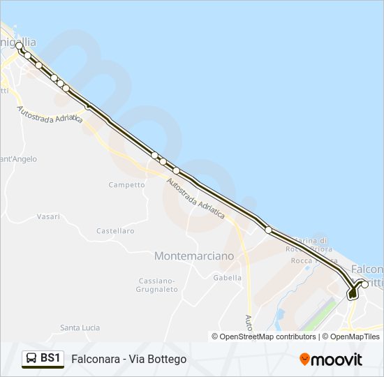 Percorso linea bus BS1