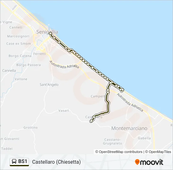 BS1 Bus Line Map