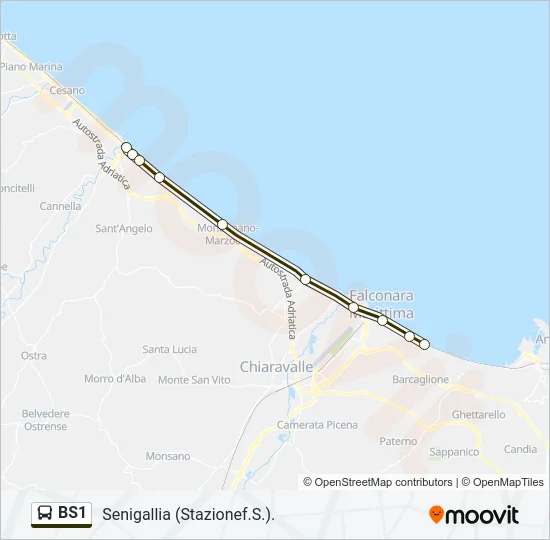 BS1 Bus Line Map