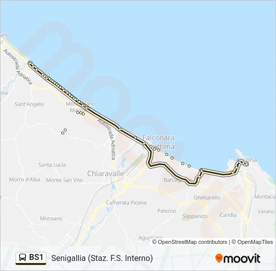 BS1 Bus Line Map