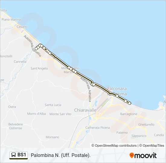BS1 Bus Line Map