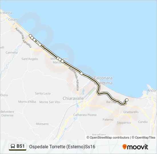 BS1 Bus Line Map