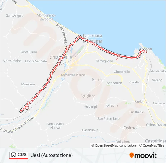 CR3 Bus Line Map
