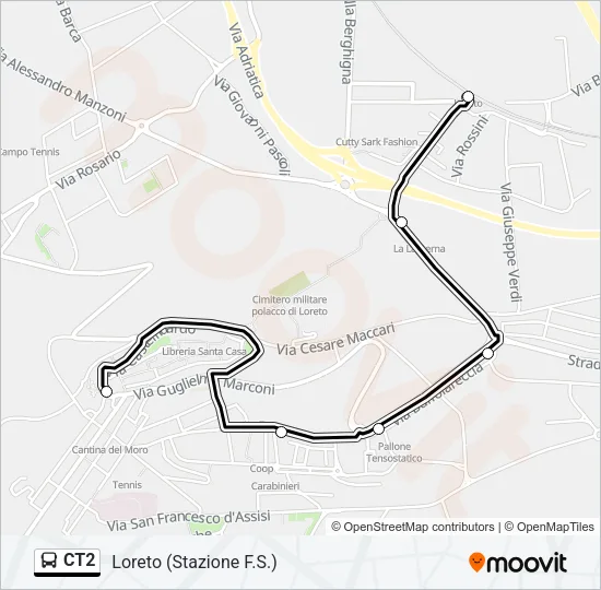 CT2 Bus Line Map