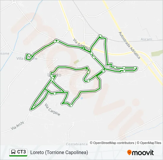 CT3 Bus Line Map