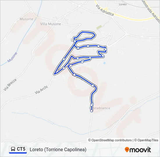 CT5 Bus Line Map