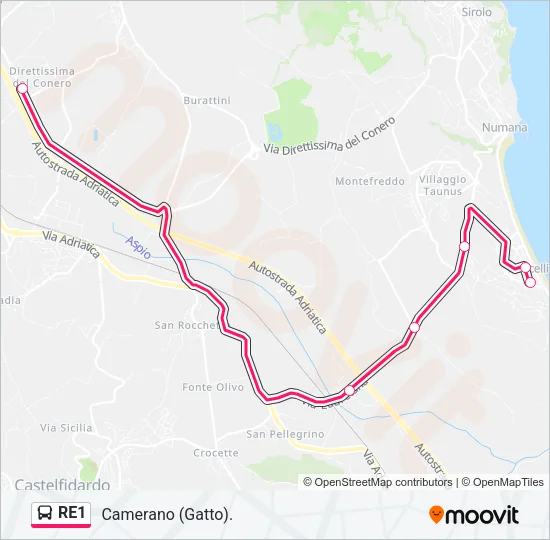 RE1 Bus Line Map