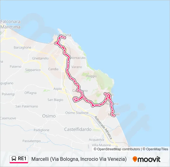 RE1 Bus Line Map
