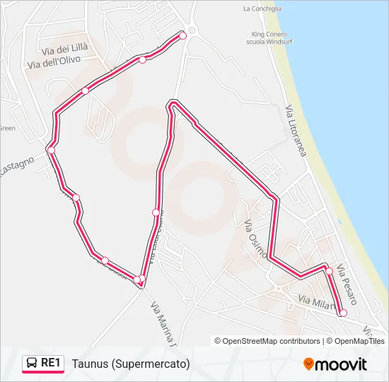 RE1 Bus Line Map