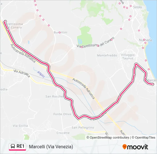 RE1 Bus Line Map