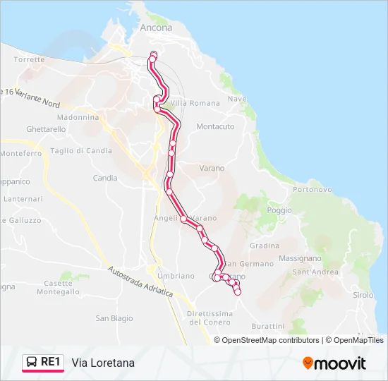 RE1 Bus Line Map