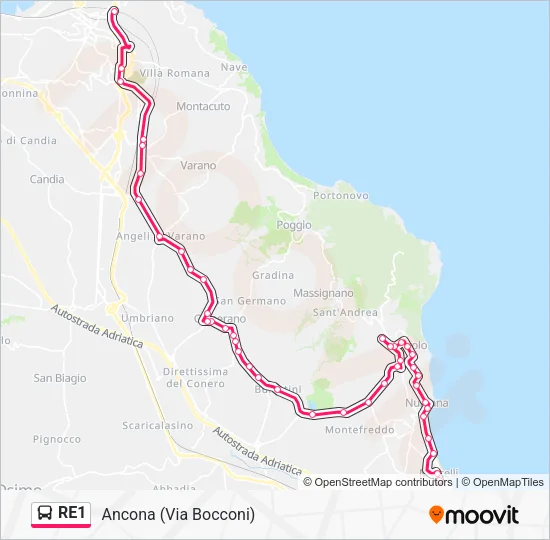RE1 Bus Line Map