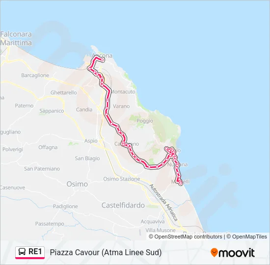 RE1 Bus Line Map