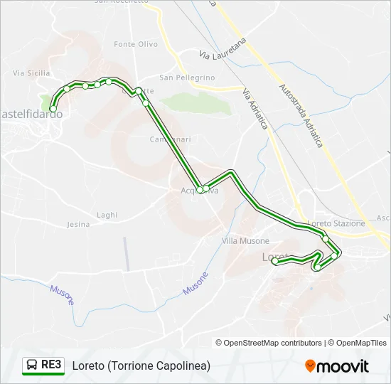 RE3 Bus Line Map