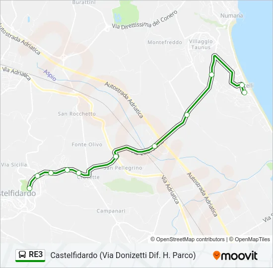 RE3 Bus Line Map
