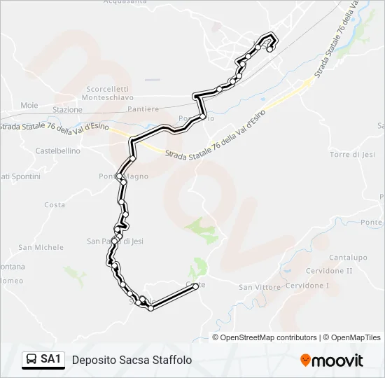 SA1 Bus Line Map