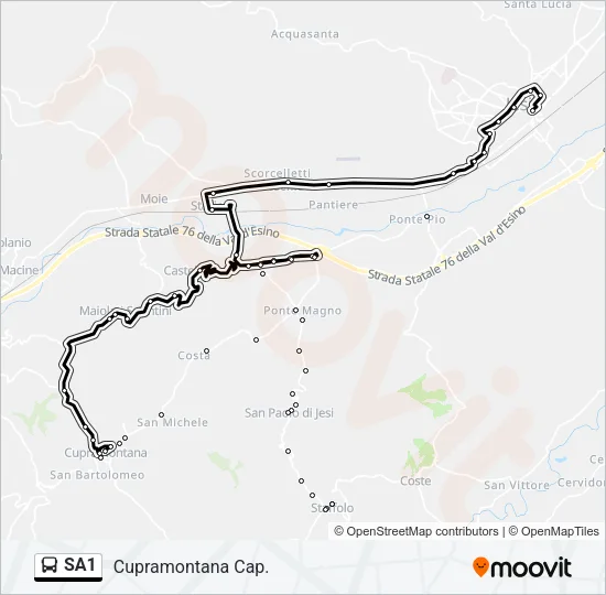 SA1 Bus Line Map