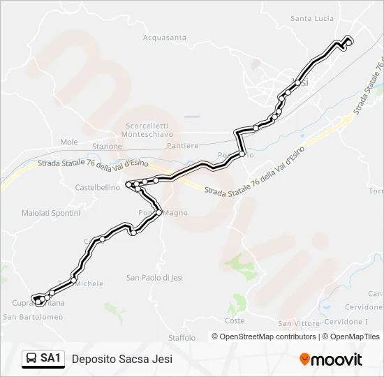 SA1 Bus Line Map