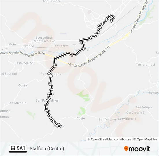 SA1 Bus Line Map