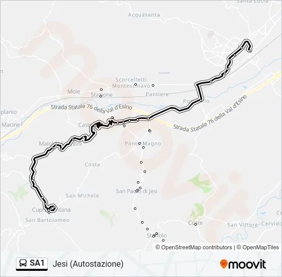 SA1 Bus Line Map