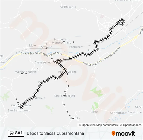 SA1 Bus Line Map