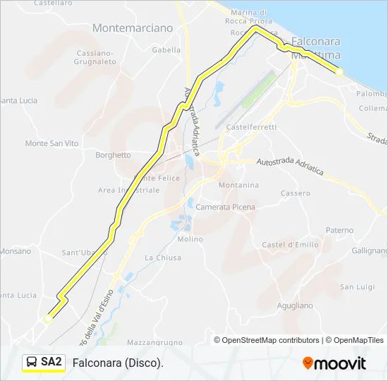 SA2 Bus Line Map