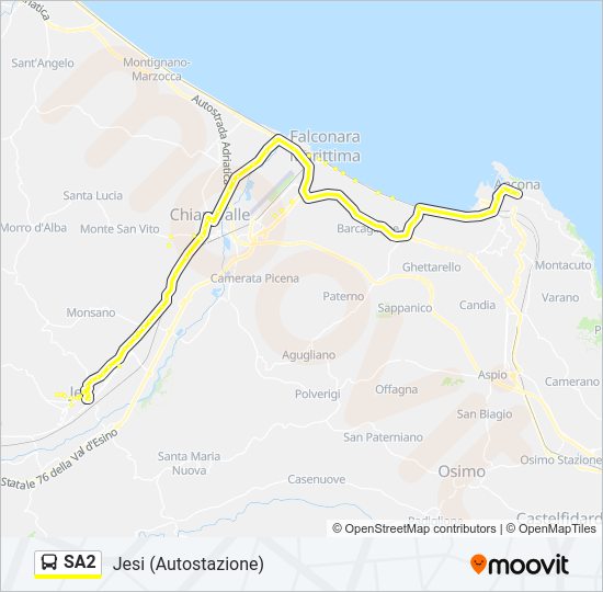 SA2 bus Line Map