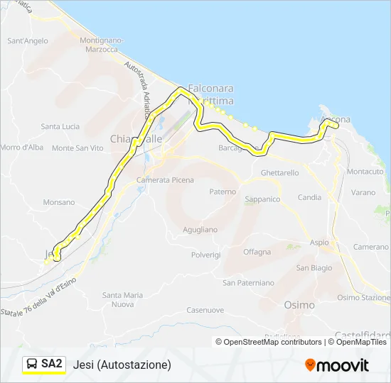 SA2 Bus Line Map
