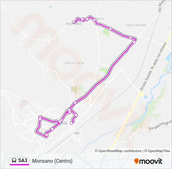 SA3 Bus Line Map