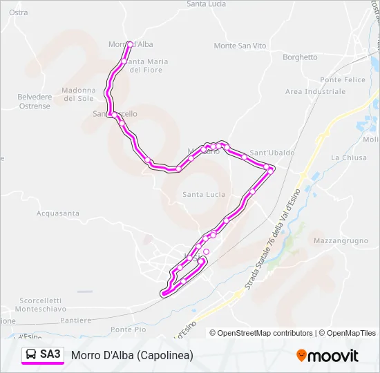SA3 Bus Line Map