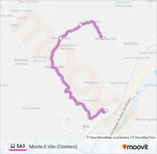SA3 Bus Line Map