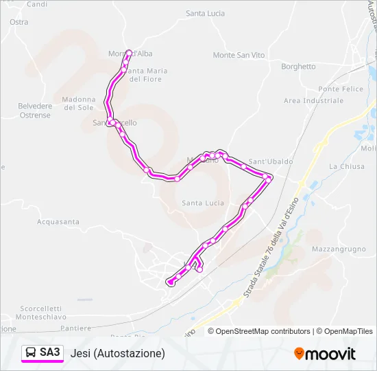 SA3 Bus Line Map