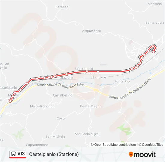 VI3 Bus Line Map
